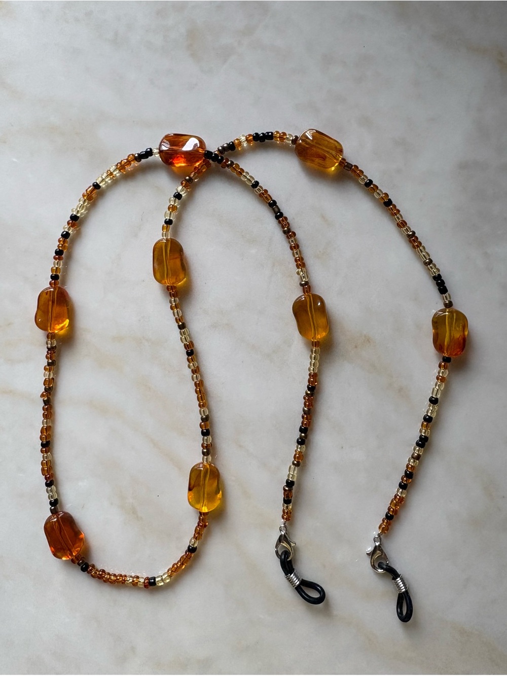 Amber Beaded Glass Eyewear Chain